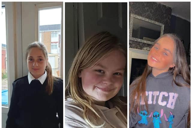 Officers in Humberside have launched search operations to find three young girls from Hull who have gone missing over the weekend.
l-r Georgia, Ellie, Sky