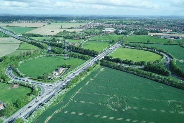 The current Jock's Lodge junction on the A164 between Beverley and Cottingham, East Riding of Yorkshire.