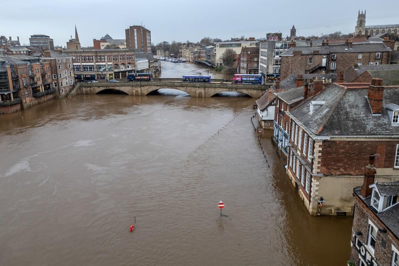 York has flooded after the river levels have risen and three flood warnings are in place for the area.
Photo: Danny Lawson/PA Wire