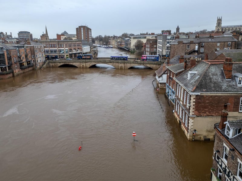 York has flooded after the river levels have risen and three flood warnings are in place for the area.
Photo: Danny Lawson/PA Wire
