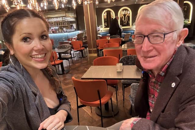 Reporter Sophie Mei Lan interviews Yorkshire Dialect Society chairman Rodney Dimbleby