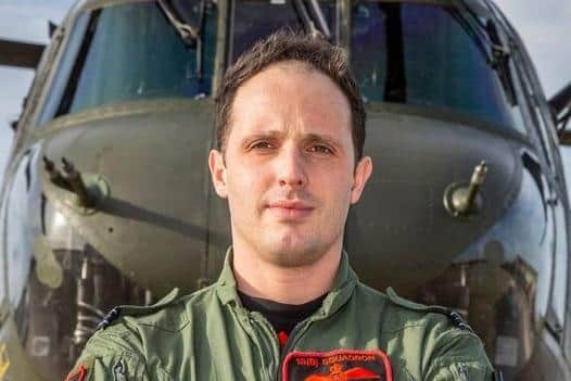 Squadron Leader Oliver Bayliss flew Chinook helicopters for the RAF display team