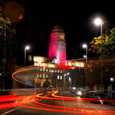 The University of Leeds Parkinson Building lit up in 2013. PIC: Tony Johnson