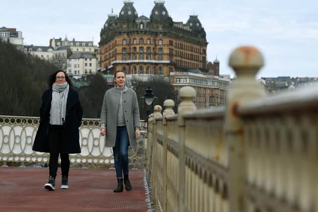Rach Drew, left, and Sophie Drury-Bradey, of the Arcade organisation, in Scarborough. Picture: Jonathan Gawthorpe
