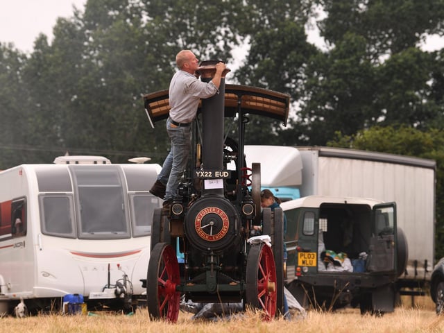 Final checks are carried out on a vintage steam engine before visitors descend on the Masham Steam Engine and Fair Organ Rally