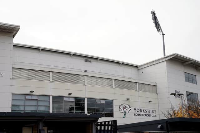A general view after sponsorship signage was removed from Headingley Stadium, home of Yorkshire Cricket Club. Yorkshire CCC lost several sponsors over its handling of Azeem Rafiq's racism claims. PIC: Danny Lawson/PA Wire.