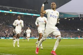 Leeds United's Crysencio Summerville celebrates scoring their side's third goal of the game during the Sky Bet Championship match against Rotherham United at Elland Road. Picture: Danny Lawson/PA Wire.