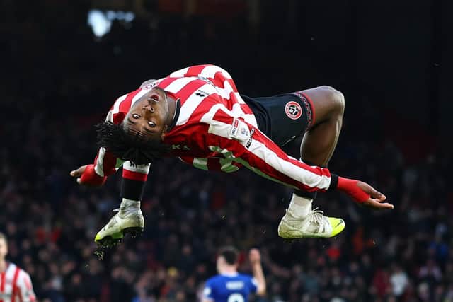FLIPPING GREAT: Andre Brooks celebrates his goal with a summersault (Image: Simon Bellis / Sportimage)