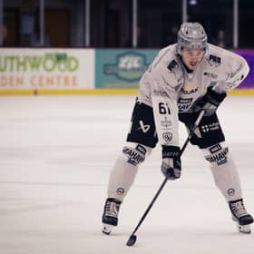 DOUBLE DELIGHT: Patrick Brown scored twice in Hull's 4-1 win at Solway on Saturday. Picture: Kim Elliott/Seahawks Media.