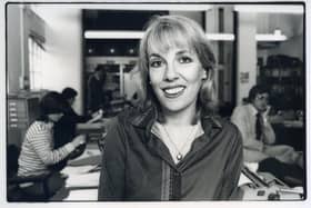 English television presenter and journalist Esther Rantzen in the offices of BBC1 television series 'That's Life' , United Kingdom, 1983. (Photo by Tim Roney/Getty Images)
