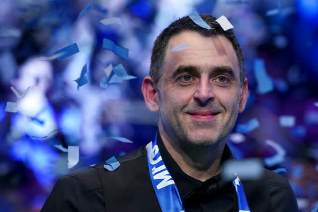 Ronnie O'Sullivan reacts following victory over Ali Carter (not pictured) in the MrQ Masters final, a title he has now won eight times (Picture: Bradley Collyer/PA)