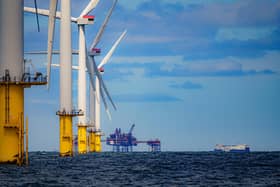 The world's 2nd largest offshore wind farm located eight miles offshore in Liverpool Bay, off the coast of North Wales. PIC: Ben Birchall/PA Wire