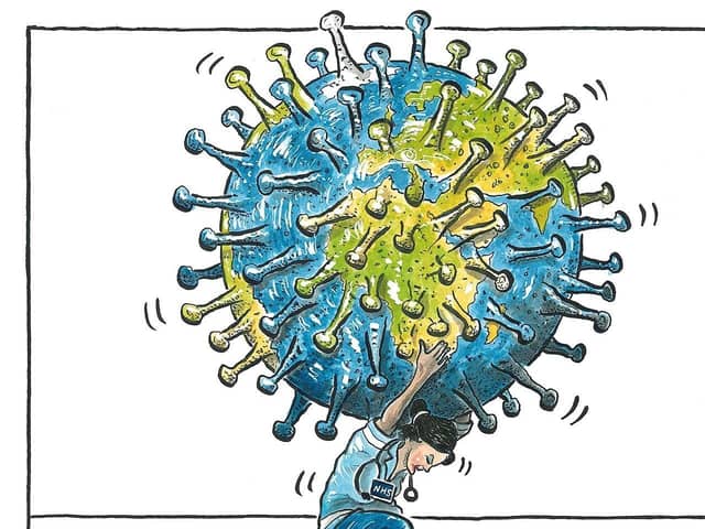 ITV's Breathtaking - this cartoon was created by then Yorkshire Post illustrator Graeme Bandeira as he grappled with making sense of the Covid-19 pandemic