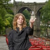 Student Maddy Wright studying a MsC at the university of Leeds testing the water quality of the River Nidd in Knaresborough, photographed for the Yorkshire Post by Tony Johnson.
The test results are being used by the Nidd Action Group campaigning for bathing water status for Knaresborough Lido.