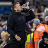 JOB DONE: Leeds United coach Jesse Marsch takes a swig of water during his side's 5-2 win over Cardiff City