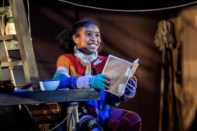Kayleen Nguema (Charlie) Charlie and the Chocolate Factory - The Musical. Photo Johan Persson