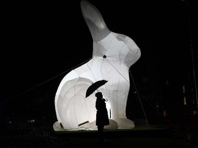 The Awakening light festival in Hull. Parer Studio's Intrude captured by The Yorkshire Post photographer Jonathan Gawthorpe.