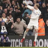 Leeds United's Patrick Bamford celebrates scoring their side's controversial first goal of the game during the Sky Bet Championship match against Rotherham United at Elland Road. Picture Picture: Danny Lawson/PA Wire.