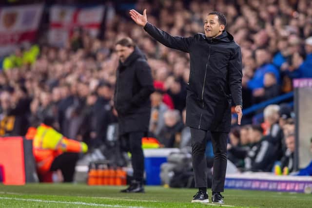 POTENTIAL PLAY-OFF: Liam Rosenior of Hull City (right) could meet Daniel Farke (left) and Leeds United in the Championship play-offs