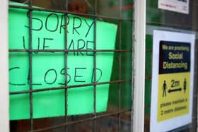 A closed sign in a shop during lockdown to curb the spread of coronavirus. PIC: PA