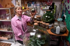 Stef Haldenby  is one of the leading creators of terrariums in the UK.  Picture taken by Yorkshire Post Photographer Simon Hulme