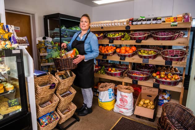 Alison Owens, owner of the Lodge Cottage Farm Shops, pictured in their village shop in Naburn, York.