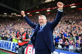 Daryl Powell celebrates a famous win. (Photo: Callum Pilkington/SWpix.com)