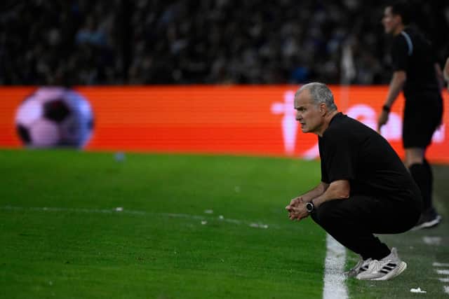 Marcelo Bielsa led Uruguay to a historic win over Argentina. Image: LUIS ROBAYO/AFP via Getty Images