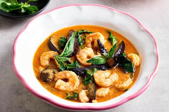 Joe Wicks’ Thai red curry with prawns. Picture credit: Mike English/PA