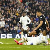 Leeds United's Crysencio Summerville (right) scores their side's second goal of the game  during the Sky Bet Championship match against Rotherham United at Elland Road, Leeds. Picture: Danny Lawson/PA Wire.