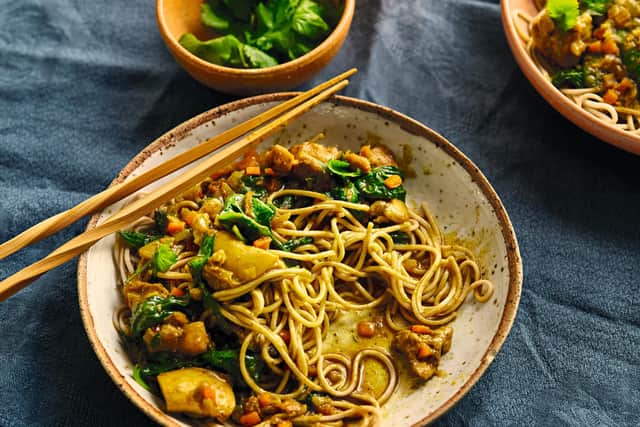 This is a handout photo of Monica Galetti's Chicken and spinach curry. Yuki Sugiura/PA