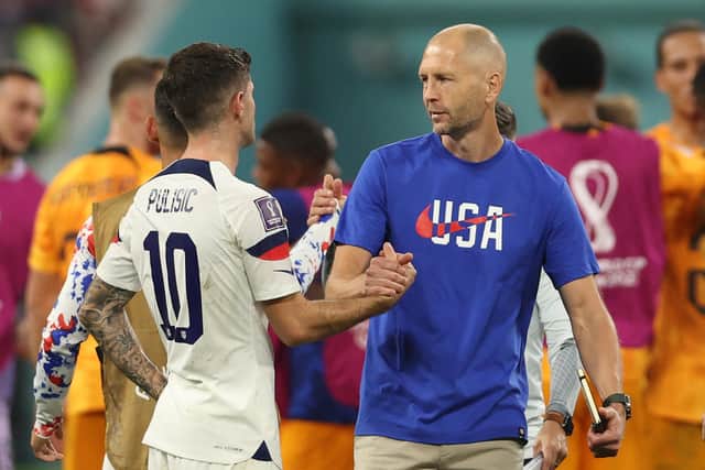 USA's coach Gregg Berhalter react at the end of the Qatar 2022 World Cup round of 16 football match between the Netherlands and USA (Picture: ADRIAN DENNIS/AFP via Getty Images)