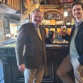 Simon and William Theakston say cheers as William becomes the sixth generation of the Theakston family to join the Yorkshire brewery.