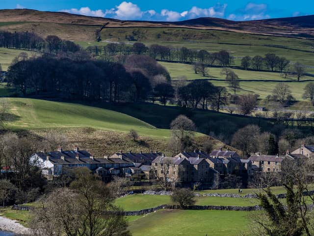 A view towards rural Dales village of Linton in Craven with a population of around 176. A debate has been held in the House of Lords about disparities in healthcare between rural and urban areas.