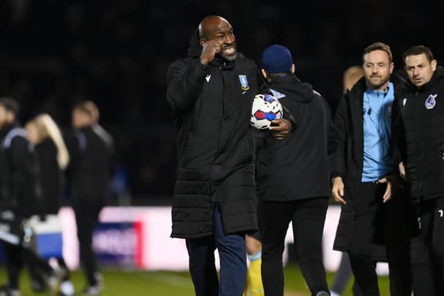 GREAT NIGHT: Sheffield Wednesday boss Darren Moore celebrates victory after defeating Bristol Rovers at the Memorial Stadium Picture: Dan Mullan/Getty Images
