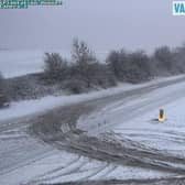Highways camera footage of the A167 at Croft-on-Tees, near Richmond, this morning