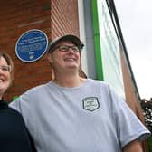 Blue plaque to commemorate Cemetery Road Church FC, as the first football club in the world to originate from a church. Unveiled by the Dean of Sheffield the Very Revd Abi Thompsonand Sheffield Home of Football trustee, Steve Wood at the Nuffield Health & Wellbeing Gym. Picture Jonathan Gawthorpe