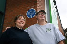 Blue plaque to commemorate Cemetery Road Church FC, as the first football club in the world to originate from a church. Unveiled by the Dean of Sheffield the Very Revd Abi Thompsonand Sheffield Home of Football trustee, Steve Wood at the Nuffield Health & Wellbeing Gym. Picture Jonathan Gawthorpe