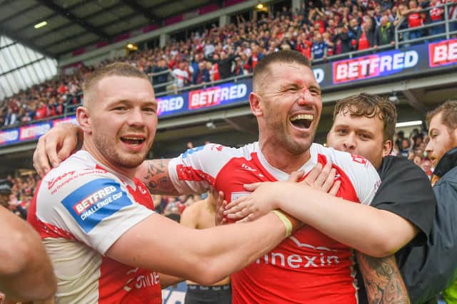 James Batchelor, left, and Shaun Kenny-Dowall, right, have been standout performers for Hull KR this year. (Photo: Olly Hassell/SWpix.com)
