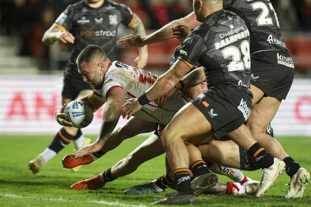 An inexperienced Hull side were well beaten at St Helens. (Photo: Paul Currie/SWpix.com)