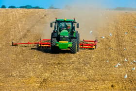 A farmer works the land. PIC: James Hardisty