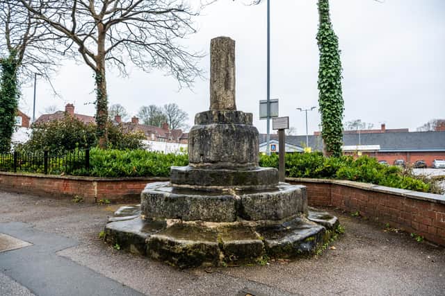 The remains of the Fulford Cross. This is the lower section of a medieval standing cross, which may have been erected in 1484 as a boundary marker, when the City reached an agreement with St Mary's Abbey over the right to common pasture in Fulford. Picture By Yorkshire Post Photographer,  James Hardisty.