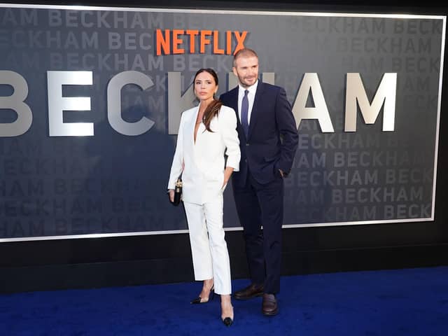 Library image  of Victoria and David Beckham arriving for the premiere of Netflix's documentary series Beckham at the Curzon Mayfair in London.  (Photo by Ian West/PA Wire)