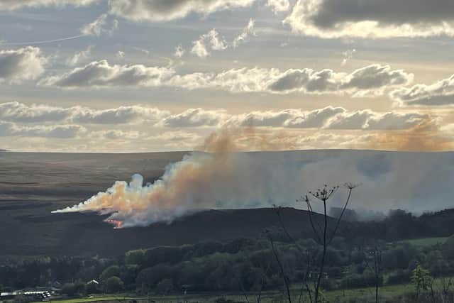 A council leader has called for controlled moorland burning to be banned, saying it causes air pollution resulting in hospital admissions and A&E attendances.
Sheffield City Council leader Tom Hunt has written to Environment Secretary Steve Barclay following recent incidents which saw parts of the city blanketed in smoke from burning on the extensive moors to the west of the city. Pictured is a controlled burn on moors near Wyming Brook, Sheffield.