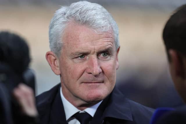 BRADFORD, ENGLAND - NOVEMBER 19: Bradford City manager Mark Hughes looks on prior to the Sky Bet League Two between Bradford City and Northampton Town at University of Bradford Stadium on November 19, 2022 in Bradford, England. (Photo by Pete Norton/Getty Images)