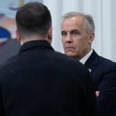 President of the European Commission Ursula von der Leyen and Prime Minister of Canada Mark Carney (right) speak with Ukrainian President Volodymyr Zelensky. PIC: Stefan Rousseau/PA Wire