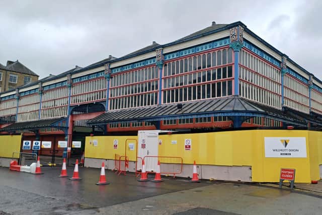 Work has begun on Huddersfield Market.