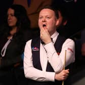 Shaun Murphy of England reacts during their round one match against Si Jiahui of China (Picture: George Wood/Getty Images)