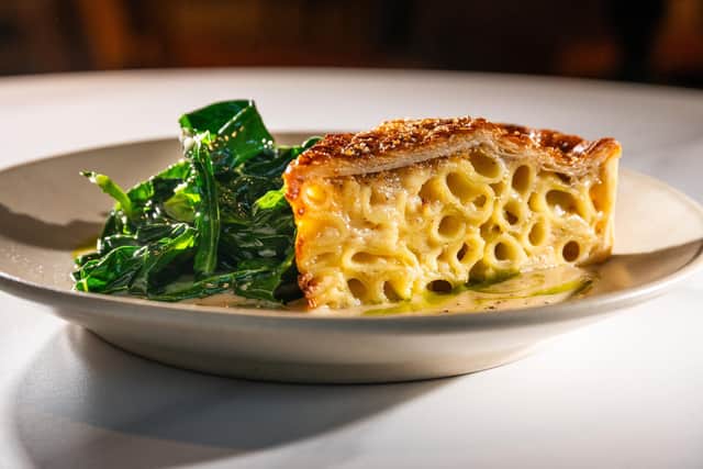 Macaroni Pie with Cheese Sauce & Cavolo Nero.