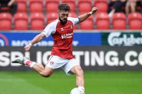 Rotherham United and ex-Barnsley striker Tom Bradshaw, pictured in action in the recent game against Chesterfield. Picture: Jonathan Gawthorpe
